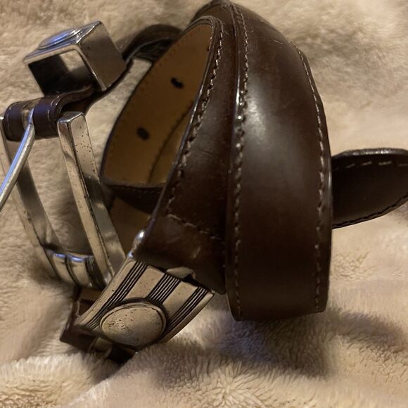 Vintage 90s Brighton Brown Belt Womens Silver Rectangular Concho Buckle Y2K SM main image 9